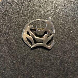 Sterling Silver FF Family Brooch